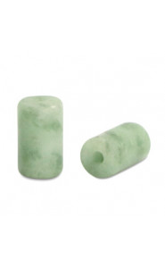 Tube natural stone bead 6x3mm Serpentine and Marble Glacier Green